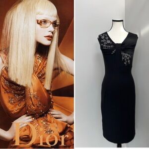 Vintage Christian Dior F/W 2008 Crystal Embellished Dress by John Galliano FR 36